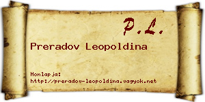 Preradov Leopoldina névjegykártya